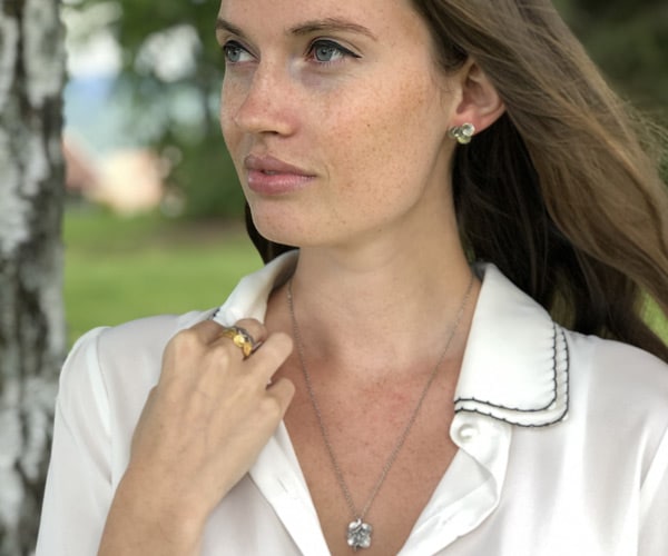 Løv halskjede midi, oksidert A0,4 - Bilde 4