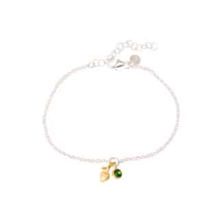 Ask Blomst armbånd med forgylte anheng