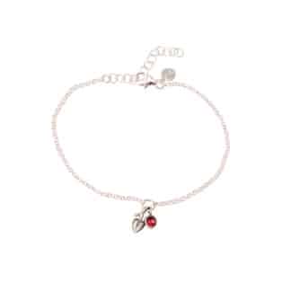 Ask Blomst armbånd med oksiderte anheng