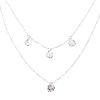 Løvli dobbelt halskjede, oksidert sølv