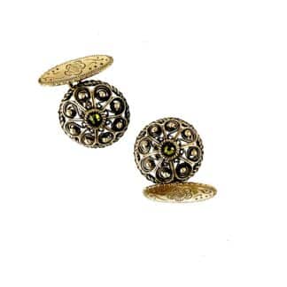 Filigran mansjettknapper gammelforgylt, par